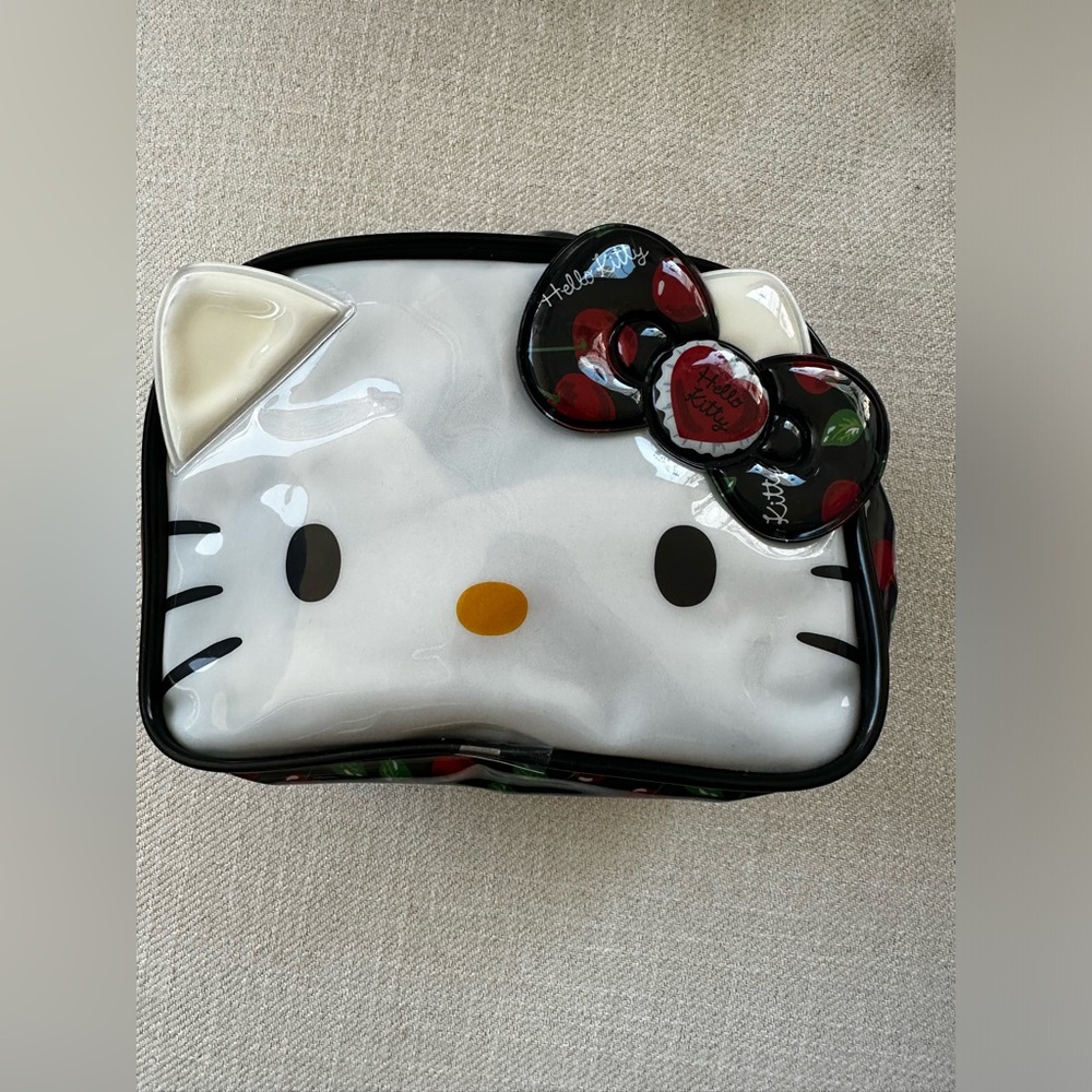 hello kitty black cherry heart makeup bag/pouch -very good condition